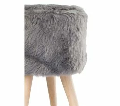 Bon marché 🥰 LINEA NATURA Pouf Ø 30 cm SNOW Gris ⌛ -Linea Natura Soldes 2023 2099901422873 D