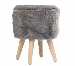 Bon marché 🥰 LINEA NATURA Pouf Ø 30 cm SNOW Gris ⌛ -Linea Natura Soldes 2023 2099901422873 Q