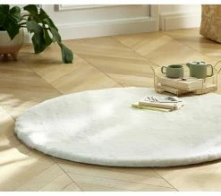 Acheter 🔥 LINEA NATURA Tapis rond Ø 120 cm JACOB blanc ⌛ -Linea Natura Soldes 2023 2099901443717 AMB4