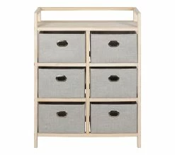 Le moins cher 😀 LINEA NATURA Commode 6 tiroirs LANA naturel/gris 🔔 -Linea Natura Soldes 2023 2099901446954 F