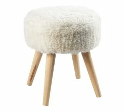 Le moins cher ✔️ LINEA NATURA Pouf H. 40 cm JACOB Blanc ✔️ -Linea Natura Soldes 2023 2099901450890 Q