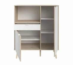 Coupon 😍 LINEA NATURA Desserte 2 portes 1 tiroir OLGA d&eacute;cor imitation ch&ecirc;ne ⭐ -Linea Natura Soldes 2023 3170720613815 A