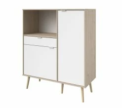 Coupon 😍 LINEA NATURA Desserte 2 portes 1 tiroir OLGA d&eacute;cor imitation ch&ecirc;ne ⭐ -Linea Natura Soldes 2023 3170720613815 P