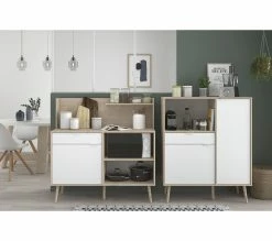 Top 10 💯 LINEA NATURA Buffet bas 1 porte 1 tiroir OLGA décor imitation chêne 😍