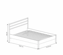 Nouveau 🎉 LINEA NATURA Lit 140x190 cm HEVA imitation chêne et blanc 🎁 -Linea Natura Soldes 2023 3397701861106 Z1