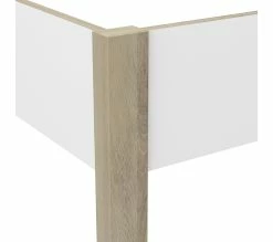 Nouveau 🎉 LINEA NATURA Lit 140x190 cm HEVA imitation chêne et blanc 🎁 -Linea Natura Soldes 2023 3397701861106 Z2