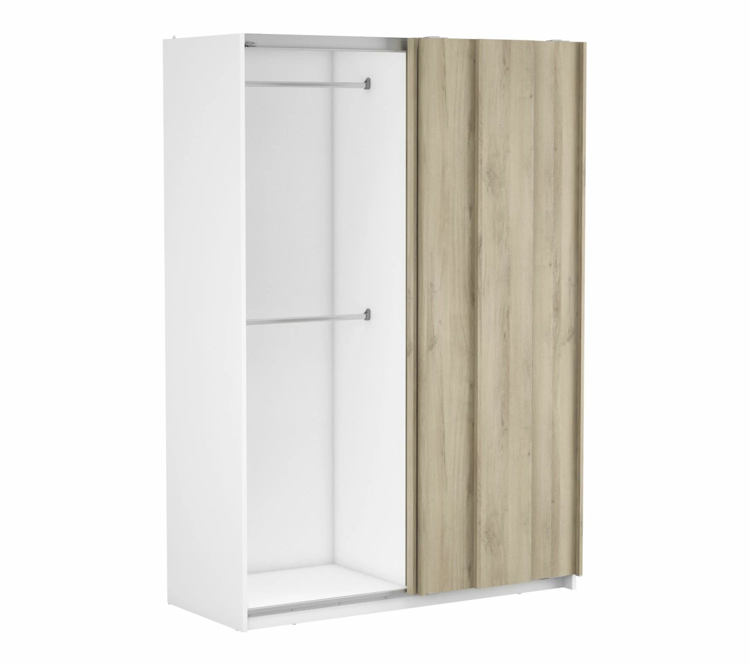 De gros 🎉 LINEA NATURA Armoire 2 portes coulissantes L.140 cm HEVA imitation chêne et blanc 😉 7 De gros 🎉 LINEA NATURA Armoire 2 portes coulissantes L.140 cm HEVA imitation chêne et blanc 😉 – Image 5
