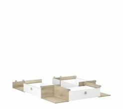 Tout neuf 🌟 LINEA NATURA Kit 3 tiroirs 4 niches HEVA imitation chêne et blanc 😀 -Linea Natura Soldes 2023 3397701861137 Q