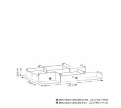 Tout neuf 🌟 LINEA NATURA Kit 3 tiroirs 4 niches HEVA imitation chêne et blanc 😀 -Linea Natura Soldes 2023 3397701861137 Z1