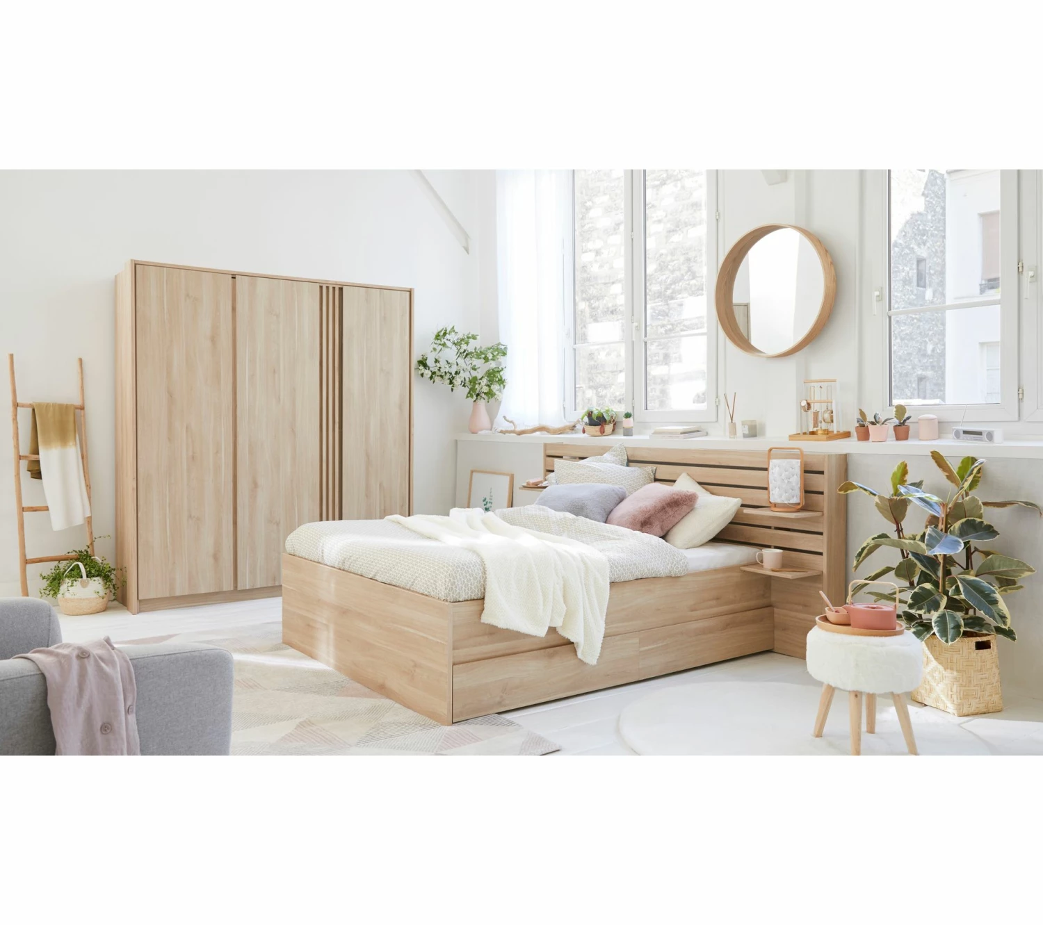 Meilleure affaire ⌛ LINEA NATURA Lit 140x190 cm avec tablettes réversibles ESCALE imitation chêne 😉 3 Meilleure affaire ⌛ LINEA NATURA Lit 140x190 cm avec tablettes réversibles ESCALE imitation chêne 😉