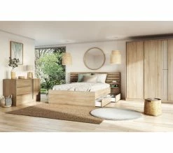 Nouveau 🤩 LINEA NATURA Commode 3 tiroirs 1 porte ESCALE imitation chêne ✨ -Linea Natura Soldes 2023 3480940293729 AMB9 225135