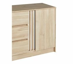Nouveau 🤩 LINEA NATURA Commode 3 tiroirs 1 porte ESCALE imitation chêne ✨ -Linea Natura Soldes 2023 3480940293729 D