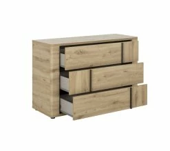 Tout neuf ⭐ LINEA NATURA Commode 3 tiroirs CONFIDENCE imitation chêne ⌛ -Linea Natura Soldes 2023 3483600962379 Z2