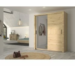 Acheter 😍 LINEA NATURA Armoire 2 portes coulissantes L.191 cm CONFIDENCE imitation chêne 😉