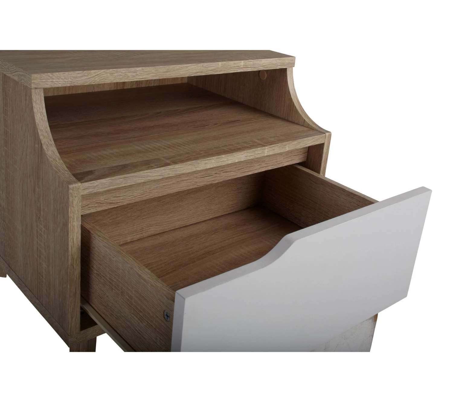 Nouveau 👍 LINEA NATURA Chevet 1 tiroir 1 niche Nordic imitation chêne et blanc 👍 8 Nouveau 👍 LINEA NATURA Chevet 1 tiroir 1 niche Nordic imitation chêne et blanc 👍 – Image 6