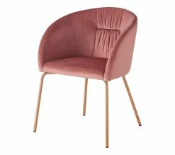 Grosses soldes 👏 LINEA NATURA Fauteuil velours MELISSA rose 🎁 -Linea Natura Soldes 2023 4894223222891 P