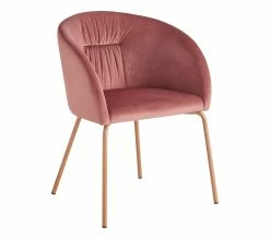 Grosses soldes 👏 LINEA NATURA Fauteuil velours MELISSA rose 🎁 -Linea Natura Soldes 2023 4894223222891 Q