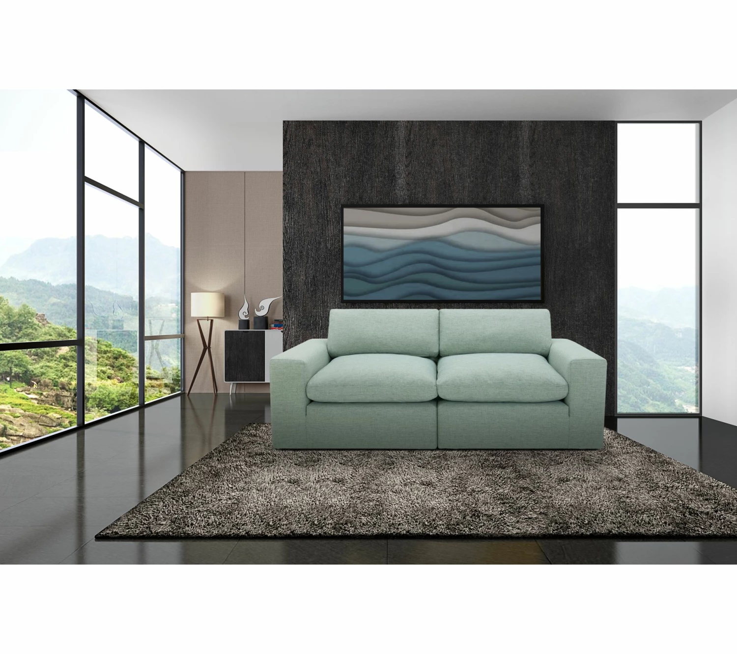 Tout neuf 🎉 LINEA NATURA Canapé 3 places plumes FEATHER tissu vert deau 😉 3 Tout neuf 🎉 LINEA NATURA Canapé 3 places plumes FEATHER tissu vert deau 😉