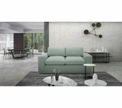 Remise 💯 LINEA NATURA Canap&eacute; 2 places plumes FEATHER tissu aqua 👍