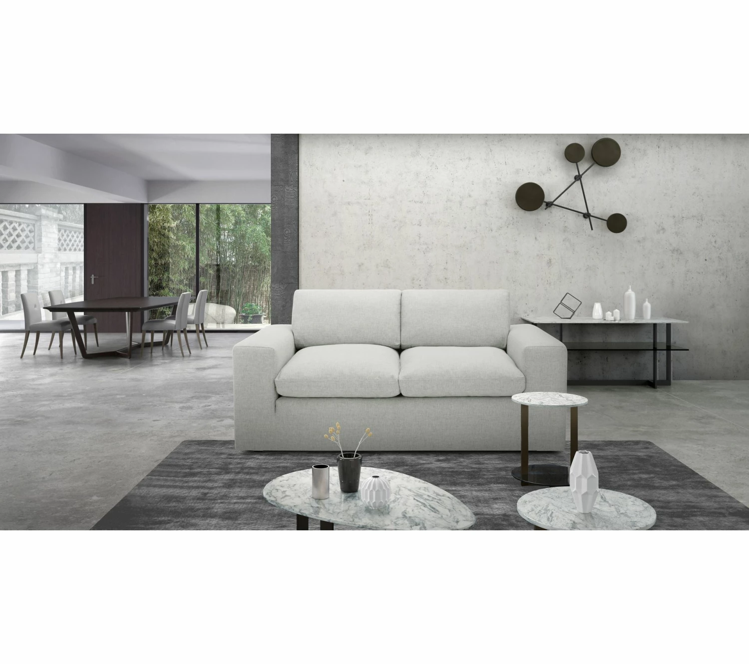 Budget 🤩 LINEA NATURA Canapé 2 places FEATHER tissu blanc 🤩 3 Budget 🤩 LINEA NATURA Canapé 2 places FEATHER tissu blanc 🤩