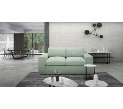 De gros 💯 LINEA NATURA Canap&eacute; 2 places plumes FEATHER tissu vert deau 🎉