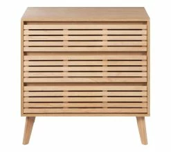 Meilleur prix ⭐ LINEA NATURA Commode 3 tiroirs JALOUSIE imitation frêne 🛒