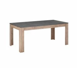 De gros 😍 LINEA NATURA Table L.180/200 + allonge ANVERS imitation chêne vieilli/ béton 👏 -Linea Natura Soldes 2023 5901730815825 R