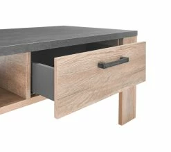 Top 10 🔔 LINEA NATURA Table basse 1 tiroir ANVERS imitation ch&ecirc;ne vieilli/ b&eacute;ton 👍 -Linea Natura Soldes 2023 5901730815832 A