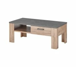 Top 10 🔔 LINEA NATURA Table basse 1 tiroir ANVERS imitation ch&ecirc;ne vieilli/ b&eacute;ton 👍 -Linea Natura Soldes 2023 5901730815832 P