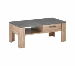 Top 10 🔔 LINEA NATURA Table basse 1 tiroir ANVERS imitation ch&ecirc;ne vieilli/ b&eacute;ton 👍 -Linea Natura Soldes 2023 5901730815832 R