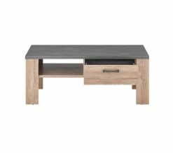 Top 10 🔔 LINEA NATURA Table basse 1 tiroir ANVERS imitation ch&ecirc;ne vieilli/ b&eacute;ton 👍 -Linea Natura Soldes 2023 5901730815832 VO