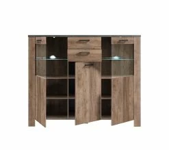Acheter 🛒 LINEA NATURA Buffet haut L.172 ANVERS imitation chêne vieilli/ béton 🎉 -Linea Natura Soldes 2023 5901730931044 Z2