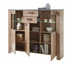Acheter 🛒 LINEA NATURA Buffet haut L.172 ANVERS imitation chêne vieilli/ béton 🎉 -Linea Natura Soldes 2023 5901730931044 Z3