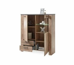 Coupon 😉 LINEA NATURA Buffet haut L.122 ANVERS imitation chêne vieilli/béton 😍 -Linea Natura Soldes 2023 5901730931051 Z3