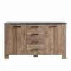 Top 10 🎉 LINEA NATURA Buffet 2 portes 4 tiroirs ANVERS chêne vieilli/ béton ⌛ -Linea Natura Soldes 2023 5901730931075 F