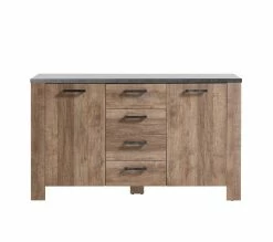 Top 10 🎉 LINEA NATURA Buffet 2 portes 4 tiroirs ANVERS chêne vieilli/ béton ⌛