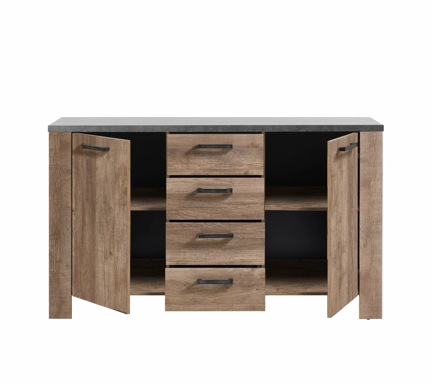 Top 10 đ LINEA NATURA Buffet 2 portes 4 tiroirs ANVERS chêne vieilli/ béton â 7 Top 10 đ LINEA NATURA Buffet 2 portes 4 tiroirs ANVERS chêne vieilli/ béton â â Image 5