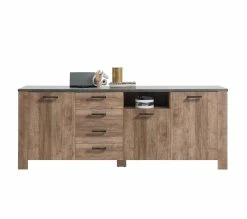 Vente flash ❤️ LINEA NATURA Buffet 3 portes 4 tiroirs ANVERS imitation chêne vieilli/ béton 🛒 12 Vente flash ❤️ LINEA NATURA Buffet 3 portes 4 tiroirs ANVERS imitation chêne vieilli/ béton 🛒 -Linea Natura Soldes 2023 5901730931143 A