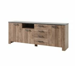 Vente flash ❤️ LINEA NATURA Buffet 3 portes 4 tiroirs ANVERS imitation chêne vieilli/ béton 🛒 11 Vente flash ❤️ LINEA NATURA Buffet 3 portes 4 tiroirs ANVERS imitation chêne vieilli/ béton 🛒 -Linea Natura Soldes 2023 5901730931143 P