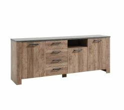 Vente flash ❤️ LINEA NATURA Buffet 3 portes 4 tiroirs ANVERS imitation chêne vieilli/ béton 🛒 10 Vente flash ❤️ LINEA NATURA Buffet 3 portes 4 tiroirs ANVERS imitation chêne vieilli/ béton 🛒 -Linea Natura Soldes 2023 5901730931143 Q