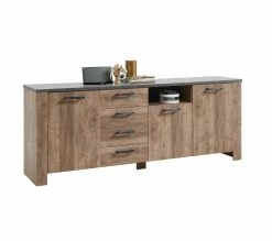 Vente flash ❤️ LINEA NATURA Buffet 3 portes 4 tiroirs ANVERS imitation chêne vieilli/ béton 🛒 13 Vente flash ❤️ LINEA NATURA Buffet 3 portes 4 tiroirs ANVERS imitation chêne vieilli/ béton 🛒 -Linea Natura Soldes 2023 5901730931143 Z5