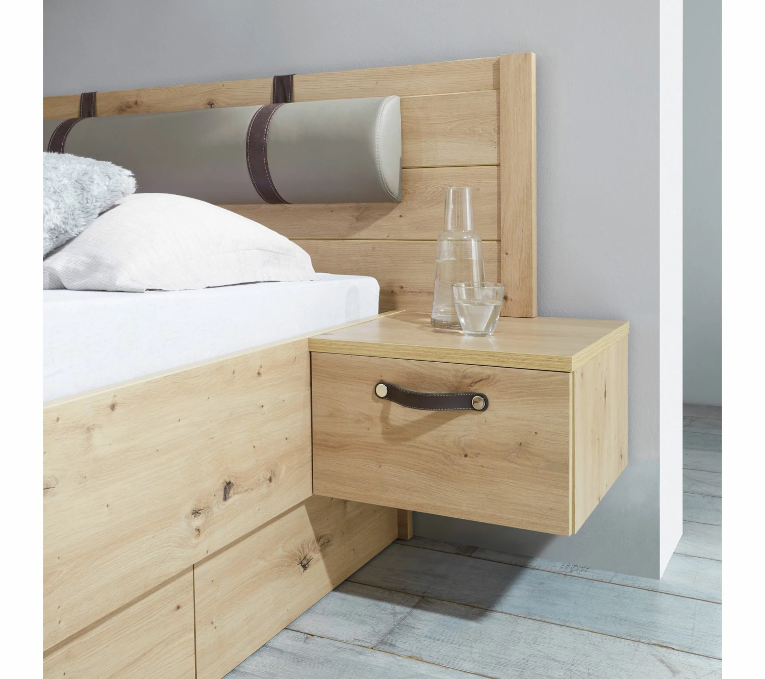 Budget 💯 LINEA NATURA Lit 160x200 cm chevets et banc intégrés PRESTIGE imitation chêne artisan 🔔 11 Budget 💯 LINEA NATURA Lit 160x200 cm chevets et banc intégrés PRESTIGE imitation chêne artisan 🔔 – Image 9