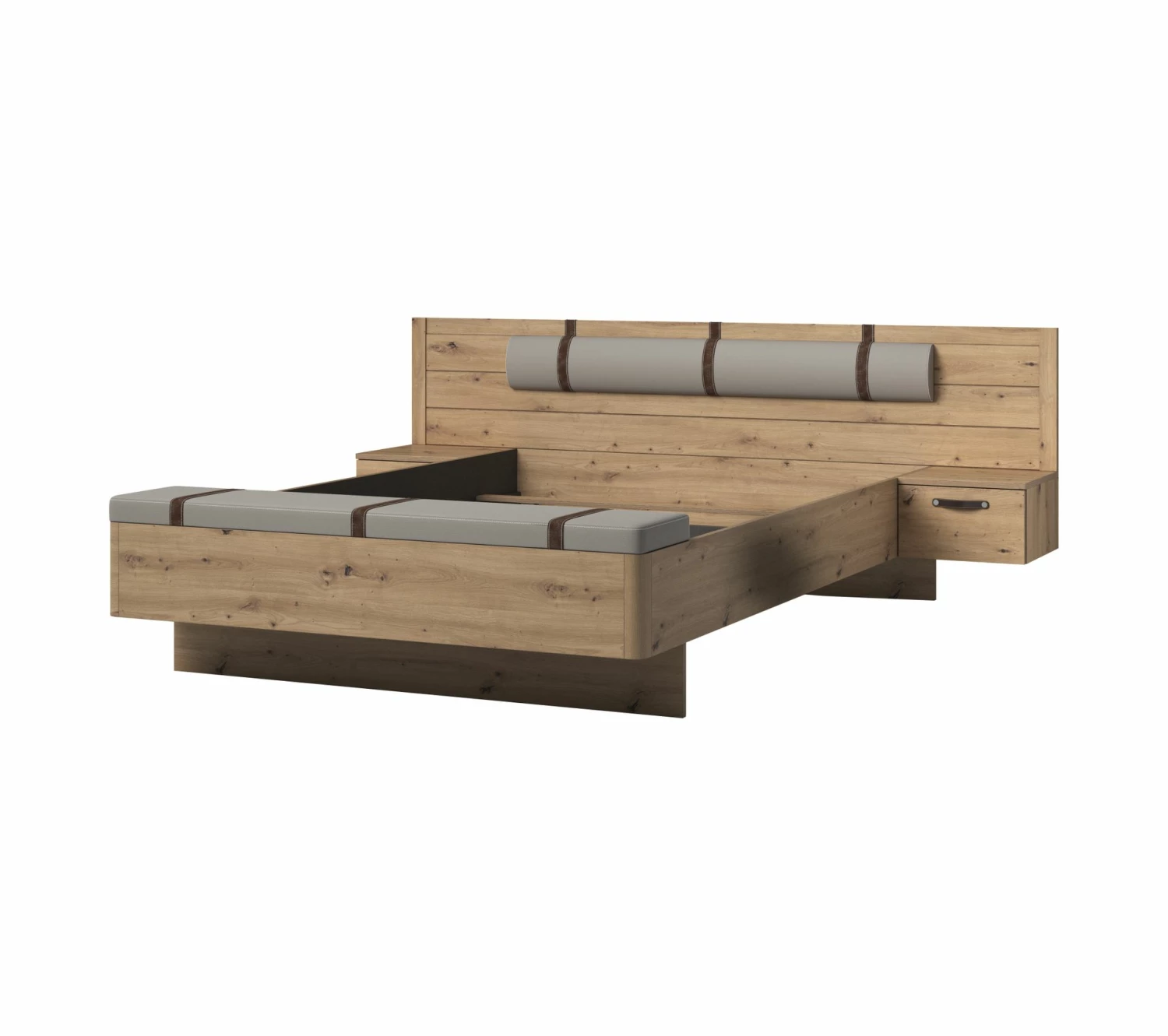 Budget 💯 LINEA NATURA Lit 160x200 cm chevets et banc intégrés PRESTIGE imitation chêne artisan 🔔 6 Budget 💯 LINEA NATURA Lit 160x200 cm chevets et banc intégrés PRESTIGE imitation chêne artisan 🔔 – Image 4