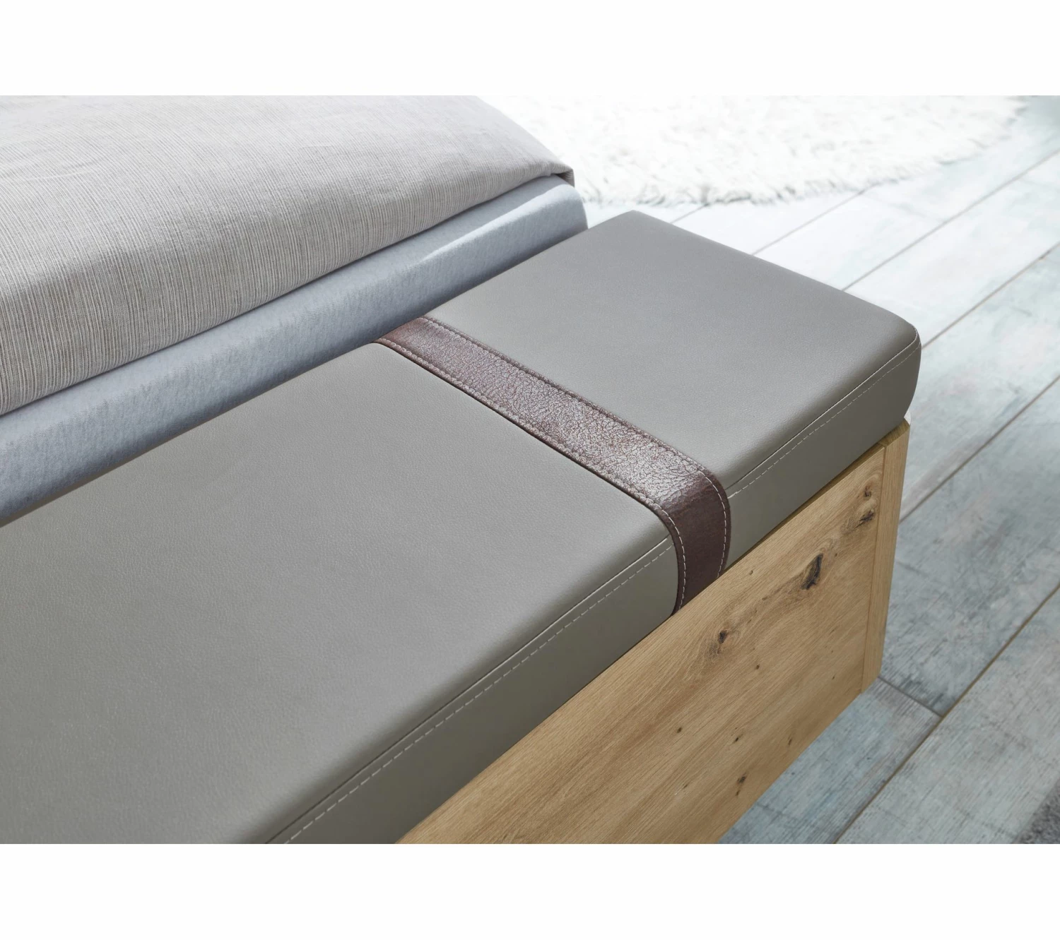 Budget 💯 LINEA NATURA Lit 160x200 cm chevets et banc intégrés PRESTIGE imitation chêne artisan 🔔 7 Budget 💯 LINEA NATURA Lit 160x200 cm chevets et banc intégrés PRESTIGE imitation chêne artisan 🔔 – Image 5