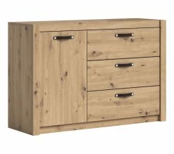 Meilleur prix 🎁 LINEA NATURA Commode 3 tiroirs 1 porte PRESTIGE imitation ch&ecirc;ne artisan ✔️ -Linea Natura Soldes 2023 5901738032125 Q
