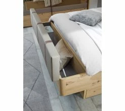 Acheter 🧨 LINEA NATURA Lit 140x190 cm chevets et banc int&eacute;gr&eacute;s PRESTIGE imitation ch&ecirc;ne artisan 🌟 -Linea Natura Soldes 2023 5901738032415 AMB3