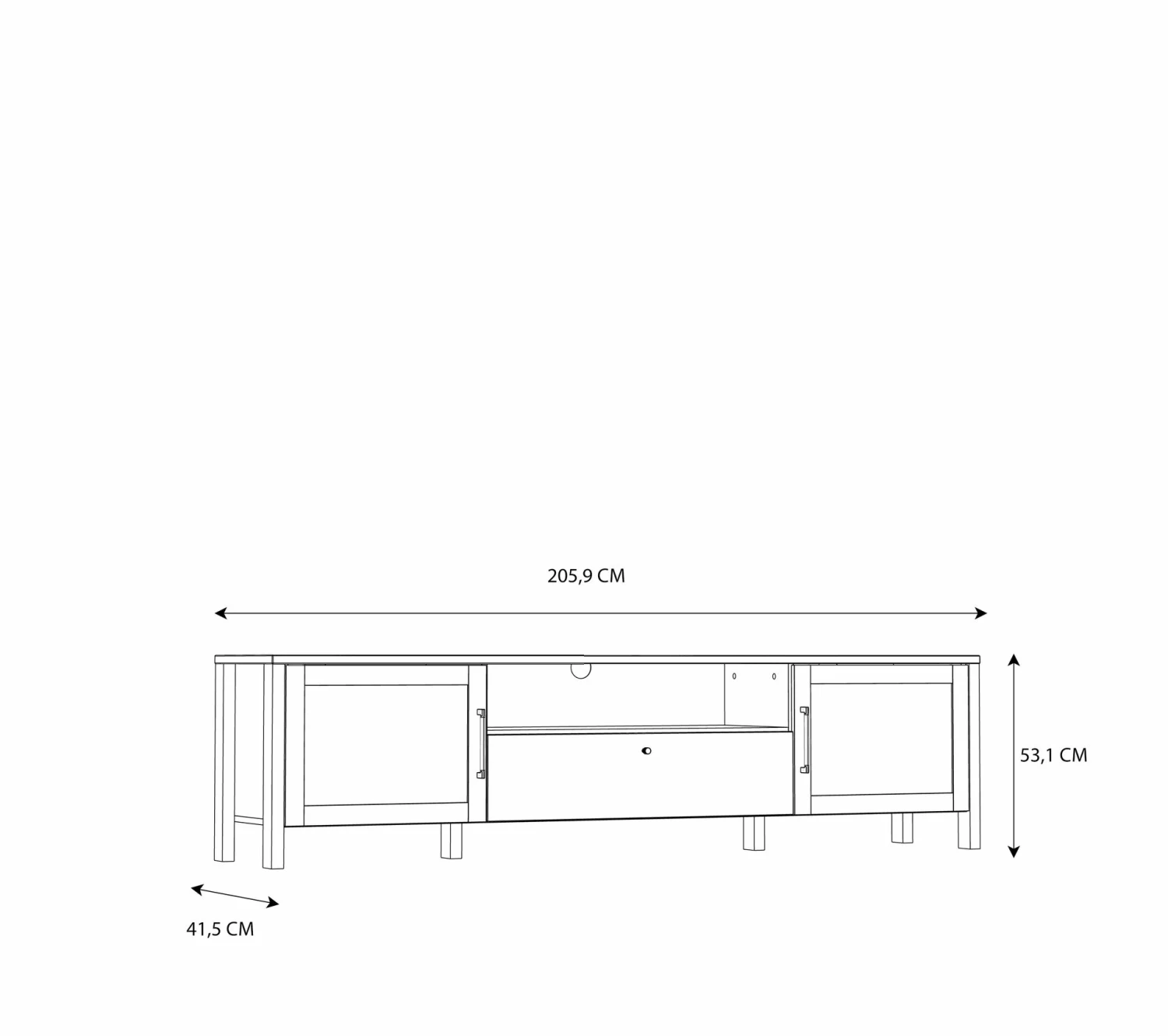 Tout neuf 😀 LINEA NATURA Meuble TV L.205,9 LEONITA imitation chêne 🧨 10 Tout neuf 😀 LINEA NATURA Meuble TV L.205,9 LEONITA imitation chêne 🧨 – Image 8