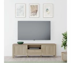 Offres đ LINEA NATURA Meuble TV L.171 cm LEONITA imitation chêne âïž