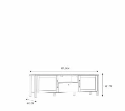 Offres 🎁 LINEA NATURA Meuble TV L.171 cm LEONITA imitation chêne ✔️ -Linea Natura Soldes 2023 5904767833404 Z1
