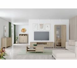 Nouveau 🤩 LINEA NATURA Vitrine LEONITA imitation chêne 👏 -Linea Natura Soldes 2023 5904767833459 AMB2